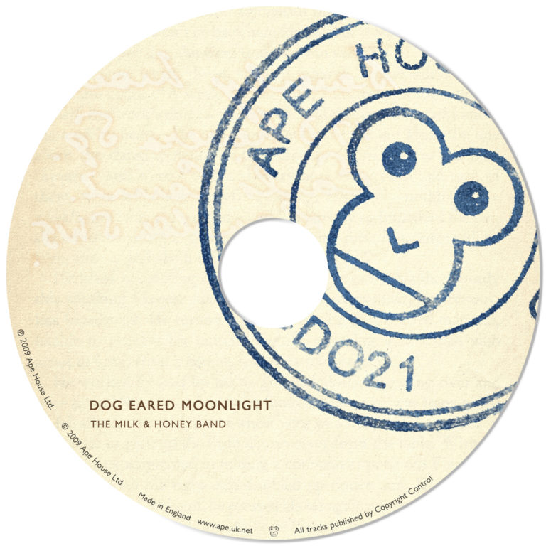 Detail of the disc art for Dog Eared Moonlight by The Milk and Honey Band.