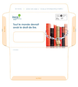 A full-colour direct mail envelope in French