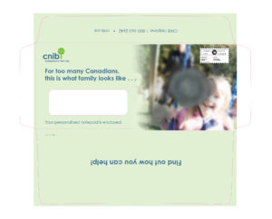A full-colour direct mail envelope in English