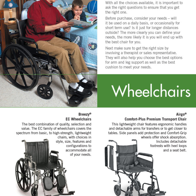 The section introduction page for Wheelchairs