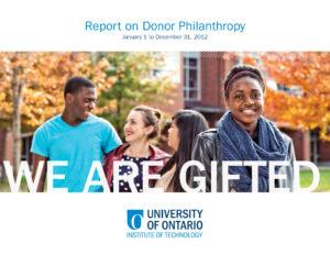 The cover of the 2013 donor report