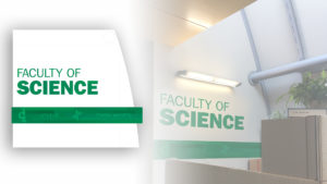 A mock-up of a proposed wall graphic for the entrance to the Science faculty offices.